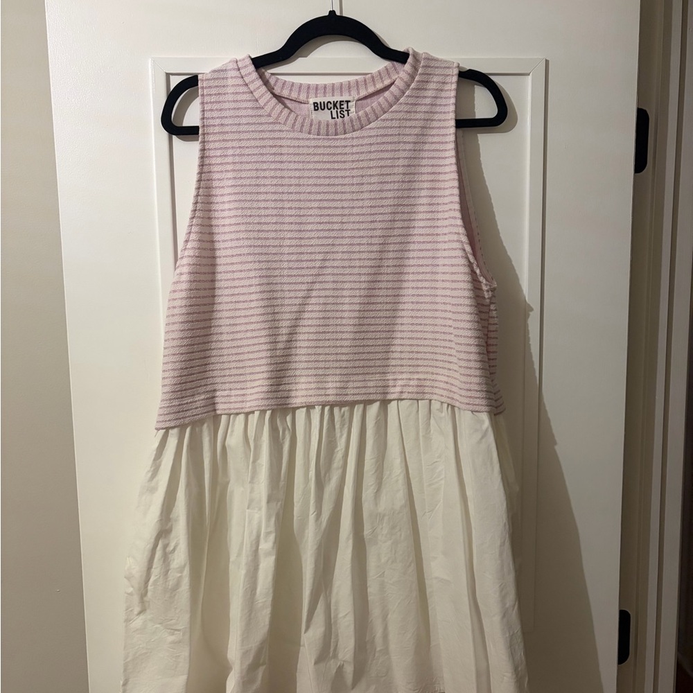 Purple Striped Babydoll Dress